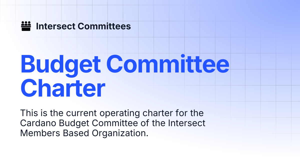 Budget Committee Charter | Intersect - Budget Committee | Intersect ...