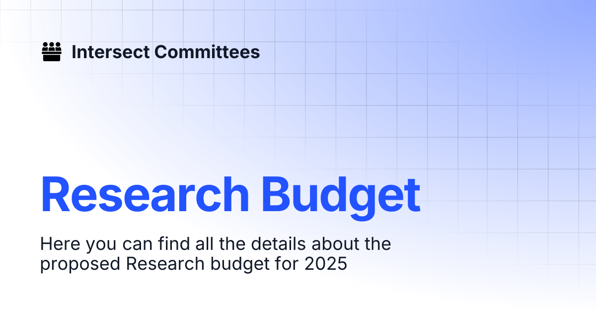 Research Budget | Intersect - Budget Committee | Intersect Committees