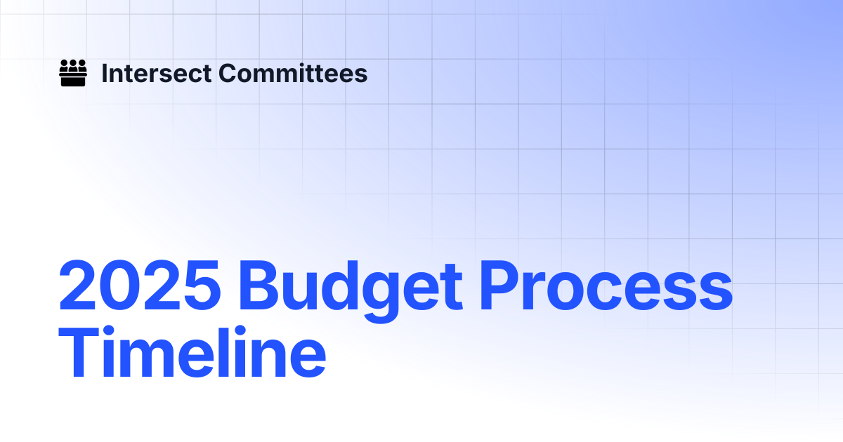 2025 Budget Process Timeline | Intersect - Budget Committee | Intersect ...